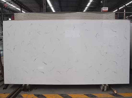 Pure White Artificial Carrara Quartz Stone Slab with NSF Certification