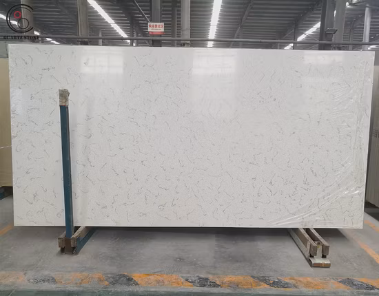 Pure White Artificial Carrara Quartz Stone Slab with NSF Certification