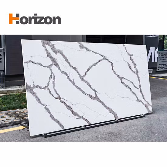 Künstliche schwarze Marquina-Quarzsteinplatten im neuen Look mit weißen Adern