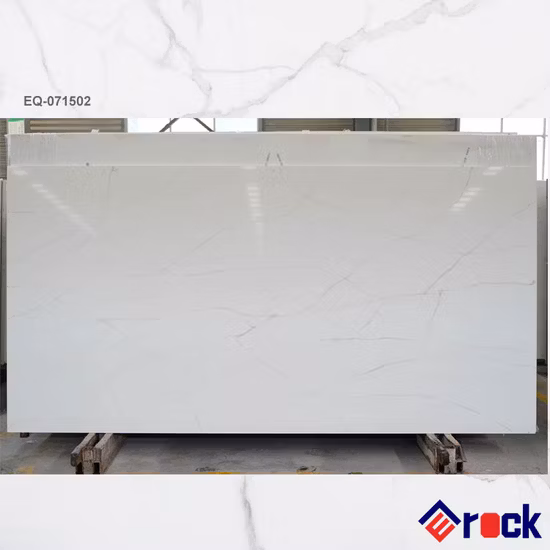 Künstliche Marmorsteinplatten aus weißem Carrara-Quarzstein für Arbeitsplatten